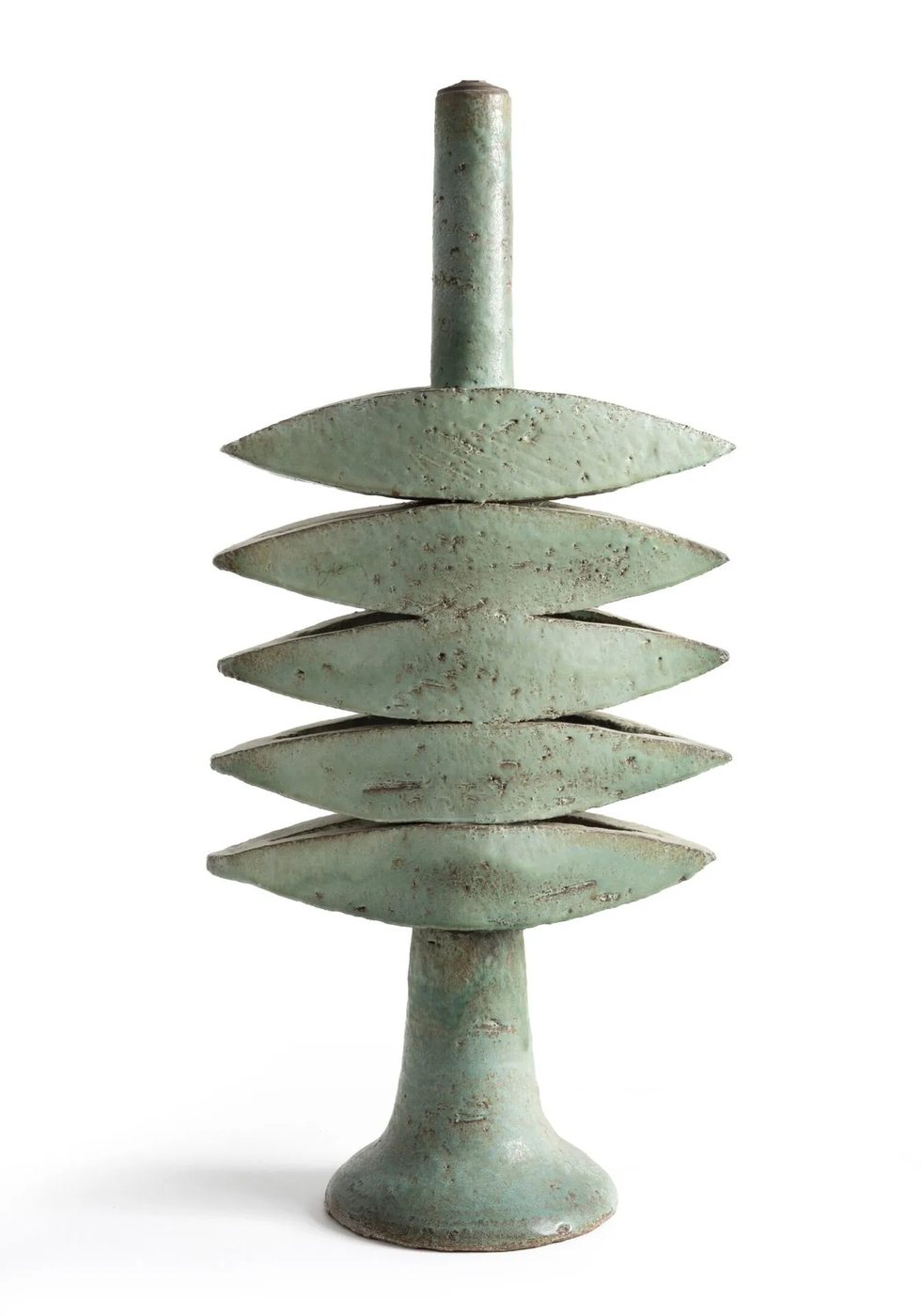 Ceramic sculpture, celadon tones