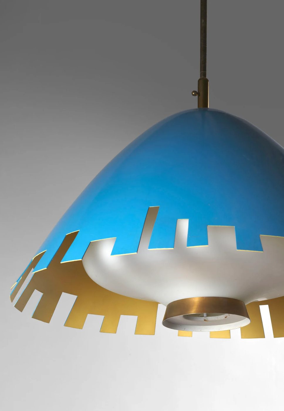 Glass and brass pendant light