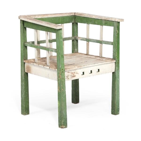 Painted corner armchair, 20th century